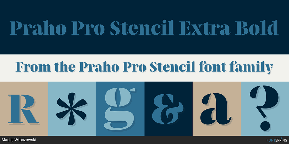 Praho Pro Stencil Extra Bold Font