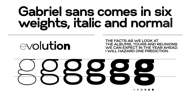 Emphasizing the favorited Gabriel Sans font family.