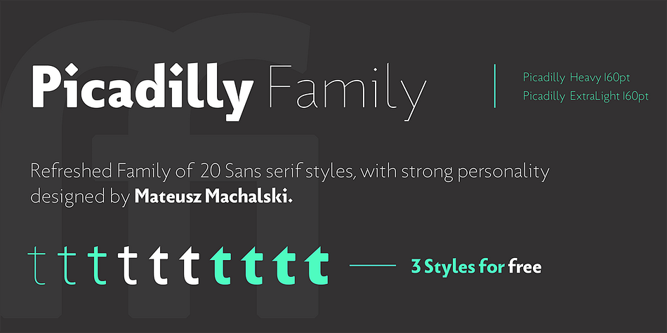 A refreshed family of 20 sans serif styles with a strong personality.