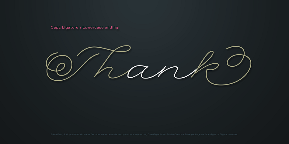Rolling Pen font family sample image.