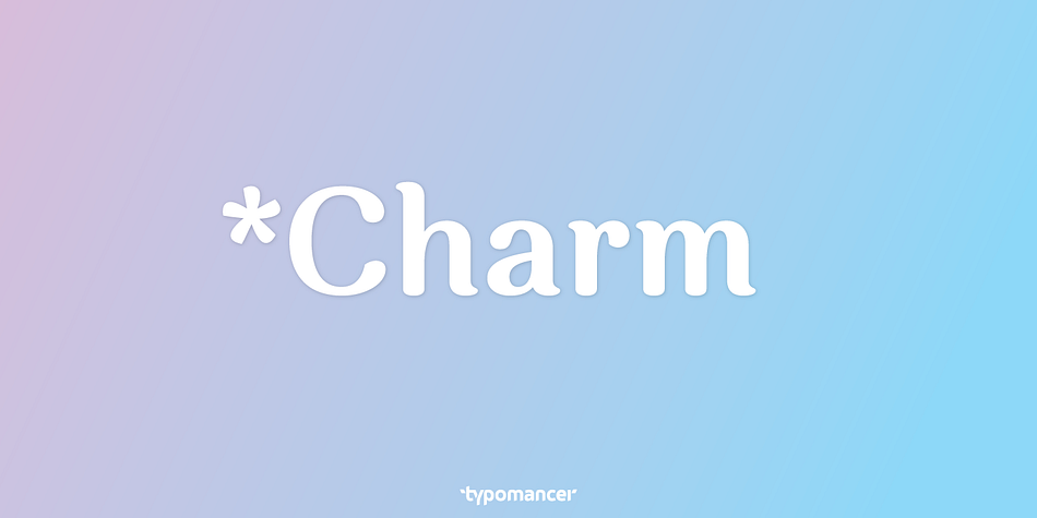 ‘Charm’ is one of Typomancer’s early typefaces; it was released when the foundry started.