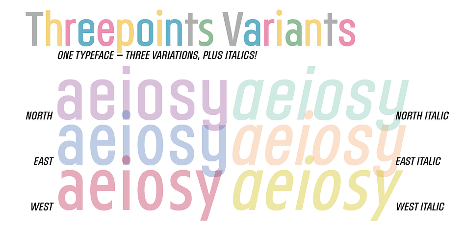 ThreepointsEast font family example.