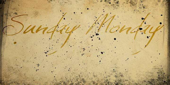 Sunday Monday font is a cursive, handwritten typeface.