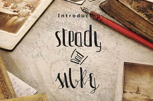 Steady is handmade Formal script font cooked with feeling.