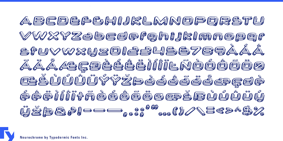 Displaying the beauty and characteristics of the Neurochrome font family.