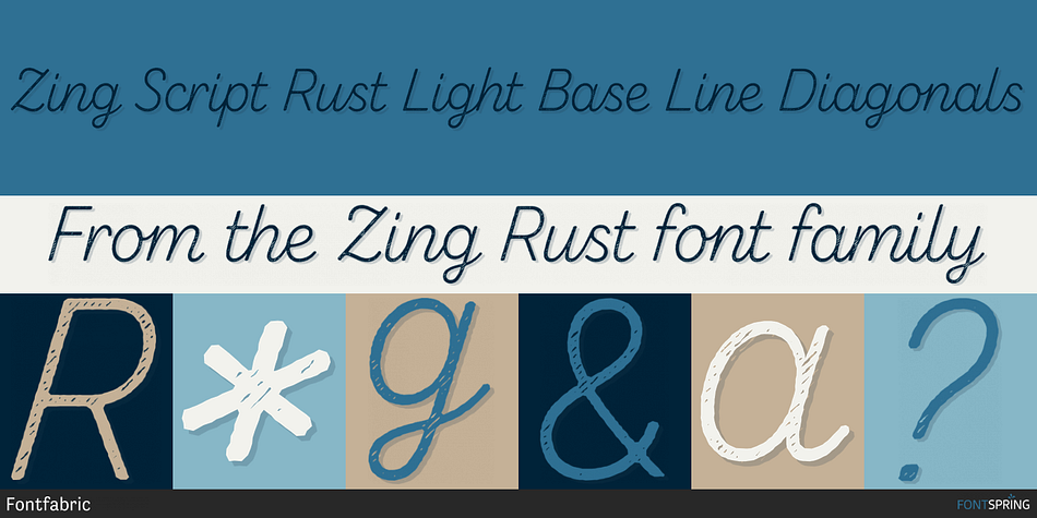 Zing Script Rust Light Base Line Diagonals Font