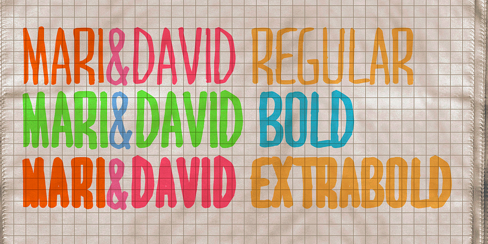 Highlighting the Mari & David font family.
