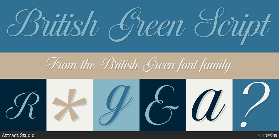 British Green Script Font