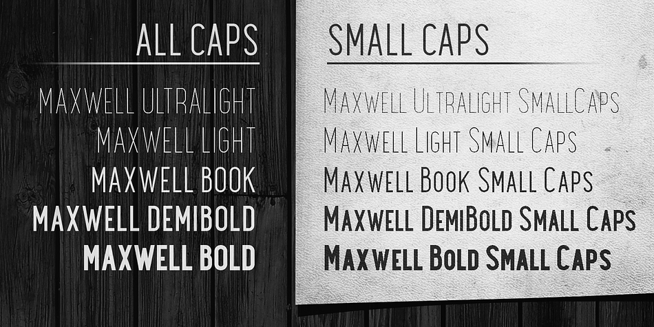 Emphasizing the favorited Maxwell font family.