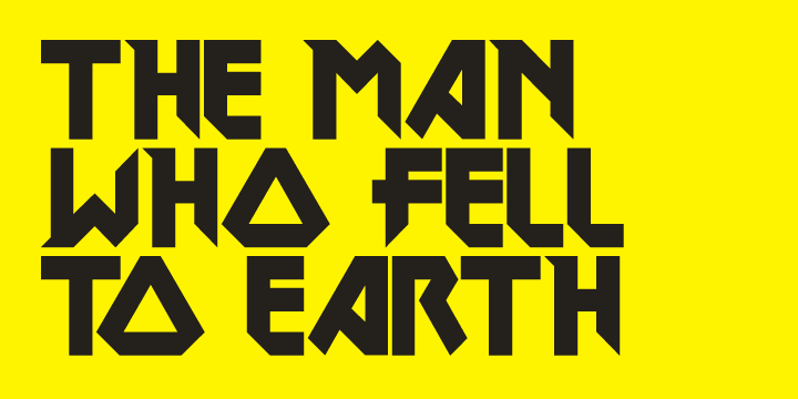 A stylized typeface directly inspired by the movie poster artwork for The Man Who Fell To Earth starring David Bowie.