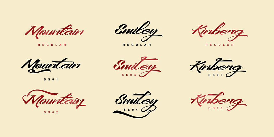 King City font family example.