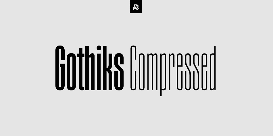 Gothiks is a narrow 6-weight display sans serif influenced by Texturas.