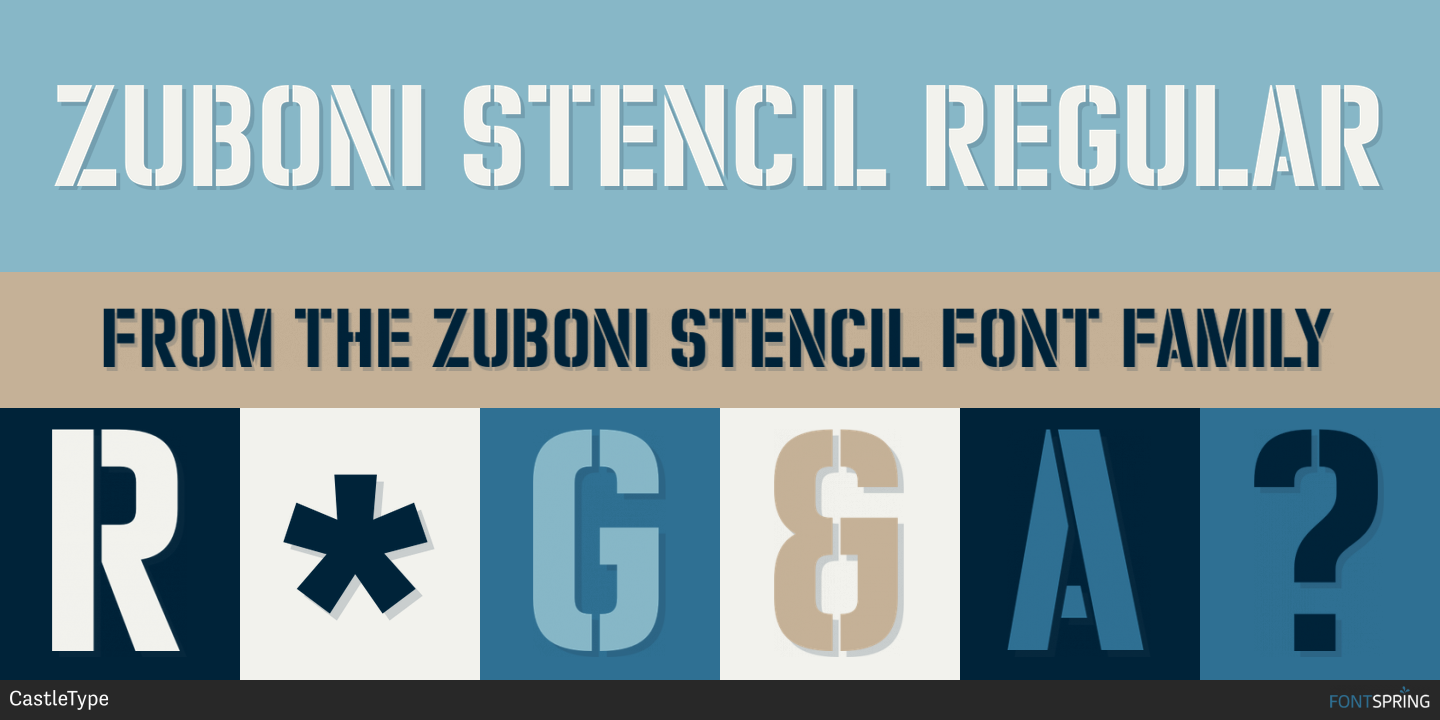 Fonts similar to Zuboni Stencil