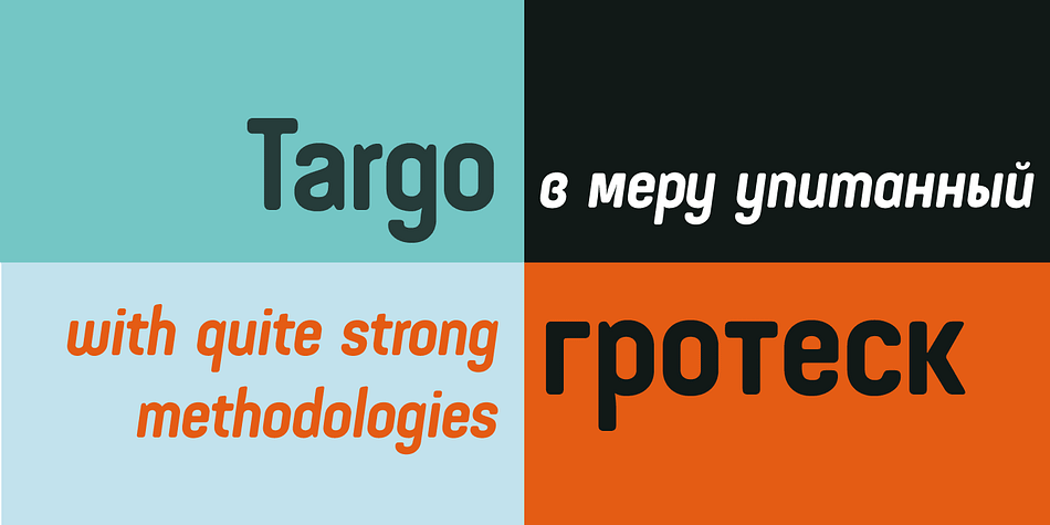 Displaying the beauty and characteristics of the Targo 4F font family.