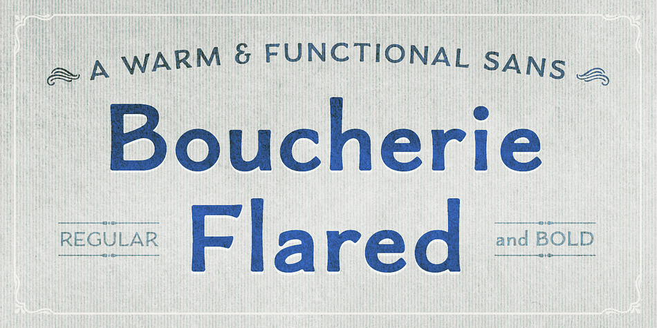 Boucherie Flared is part of the Boucherie Collection – a series of 16 distinct, yet related typefaces.