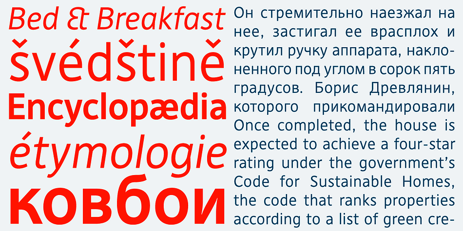 DejaRip font family sample image.