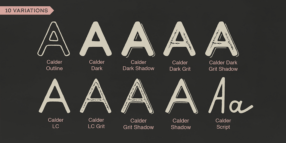 Displaying the beauty and characteristics of the Calder font family.
