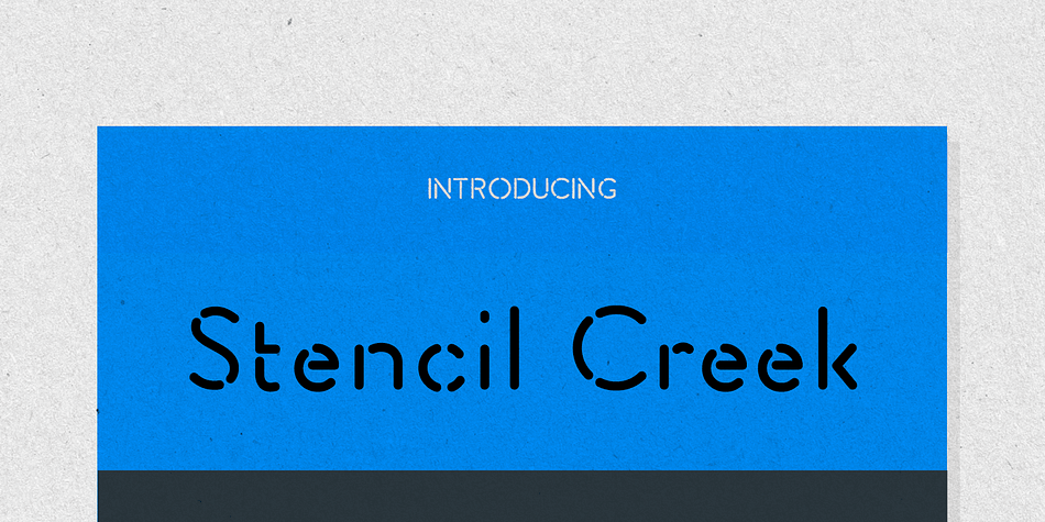 Stencil Creek font family is a rounded stencil typeface that comes in eight weights and two rough versions.