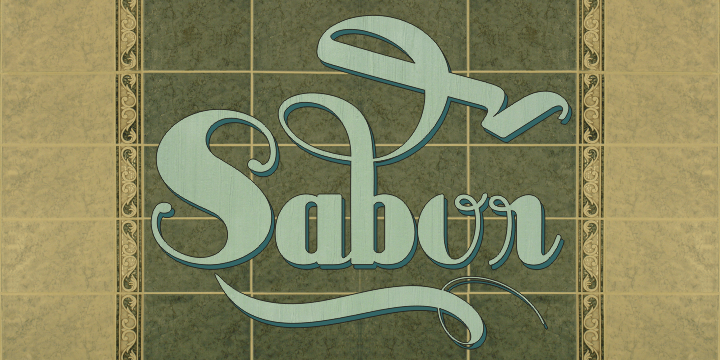 Sabor is a voluptuous upright connected display font with mixed taste of script fonts.