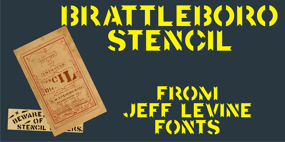 The inspiration for Brattleboro Stencil JNL was found within a reproduction of a sales catalog for stencil punch dies manufactured by S.M.
