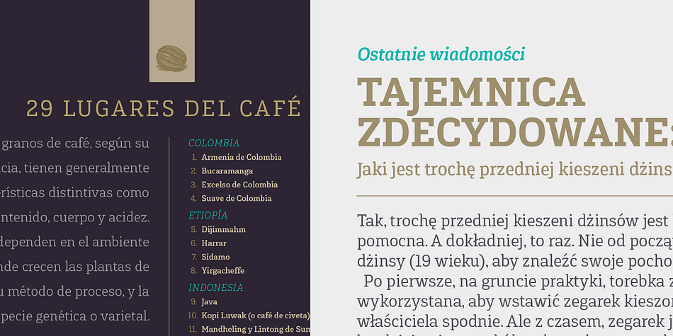 Emphasizing the favorited Gaspo Slab font family.