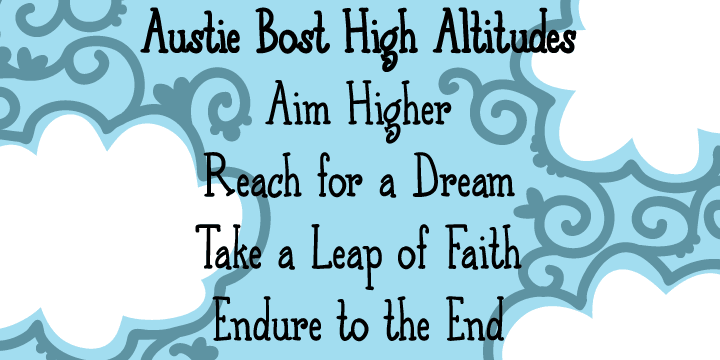 Austie Bost High Altitudes is a great, legible font with a little handwritten cheek.