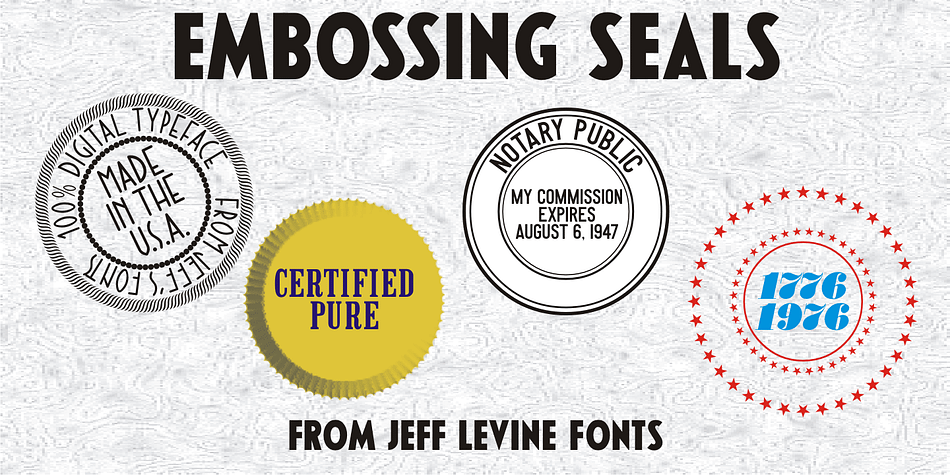 Twenty-Six various styles of document seals comprise Embossing Seals JNL.