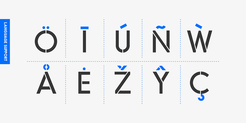 Odudo Stencil font family example.