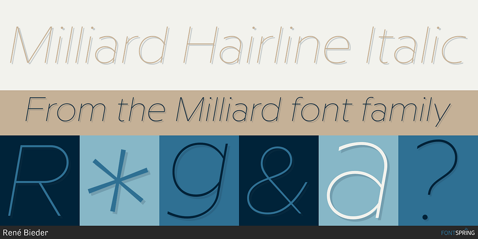 Milliard Hairline Italic Font