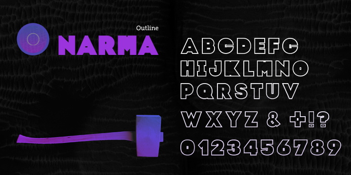 Displaying the beauty and characteristics of the Narma  font family.