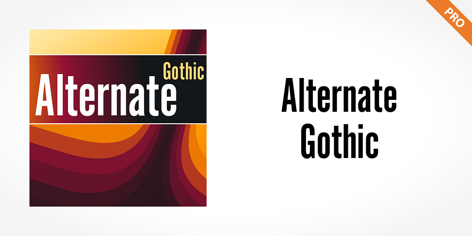 Alternate Gothic Pro is one of the fonts of the SoftMaker font library.