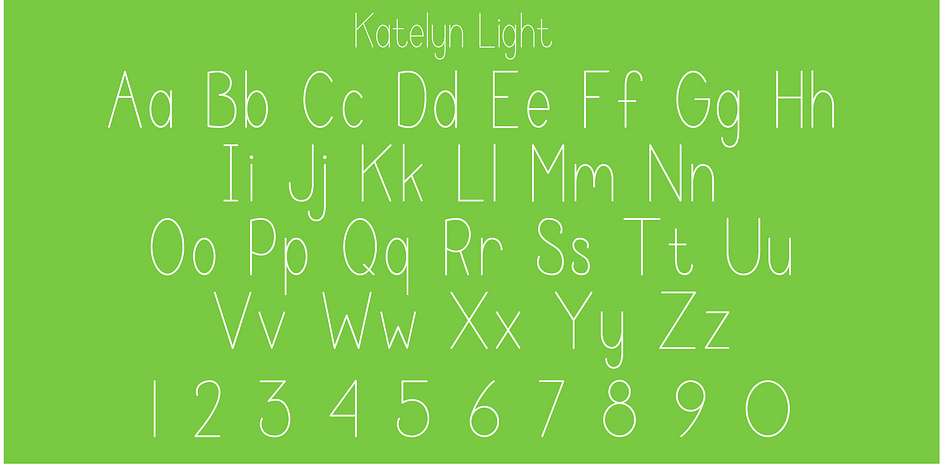 Katelyn font family sample image.