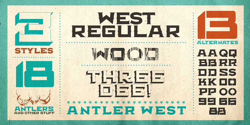 Antler is a twelve font, multiple classification family by Frost Foundry.