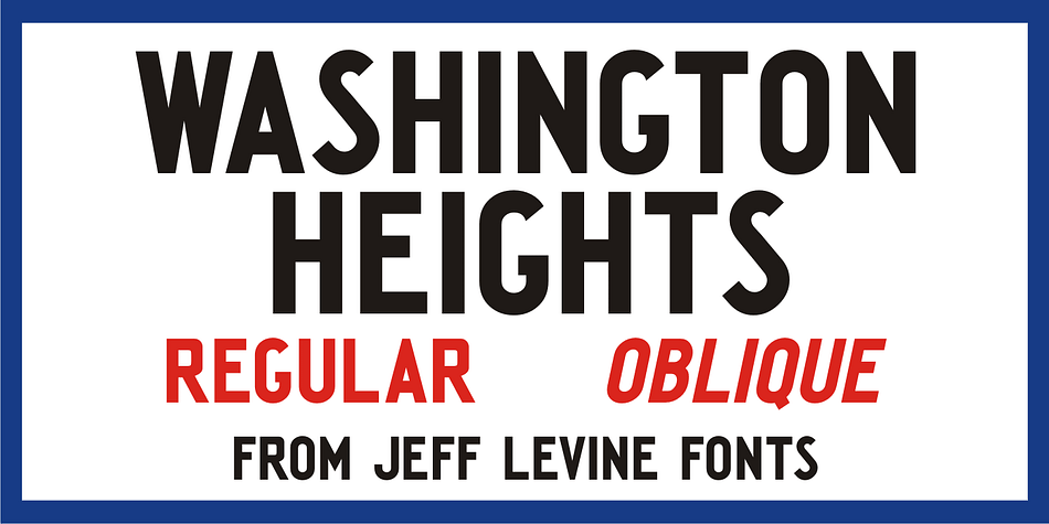 Washington Heights JNL is a sans serif type design based on a vintage hand-made directional sign for the New York subway system.