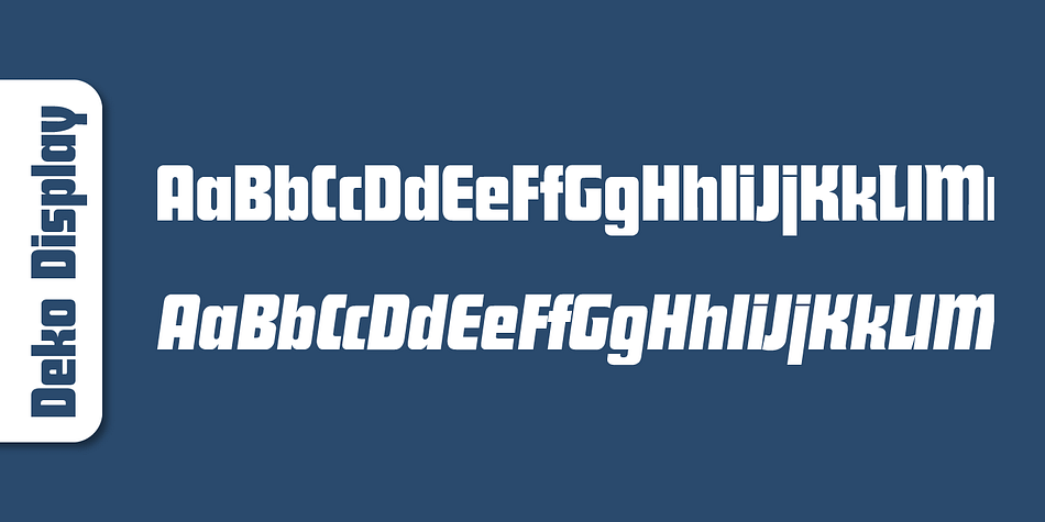 Deko Display Serial font family sample image.