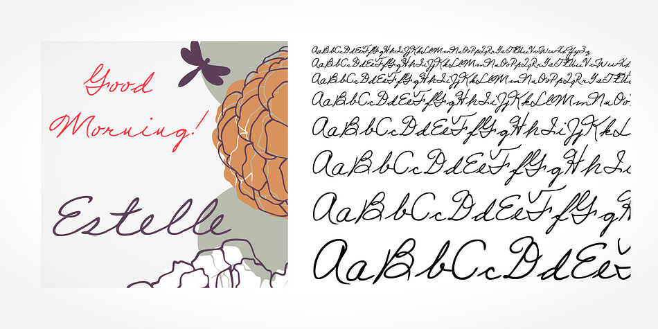 “Estelle Handwriting” is a beautiful typeface that mimics true handwriting closely.