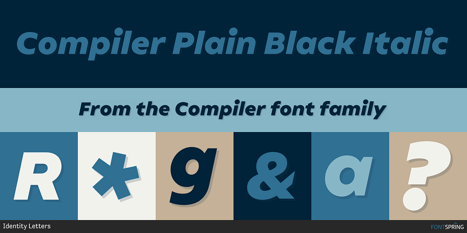 Compiler Plain Black Italic Font