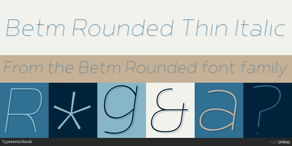 Betm Rounded Thin Italic Font