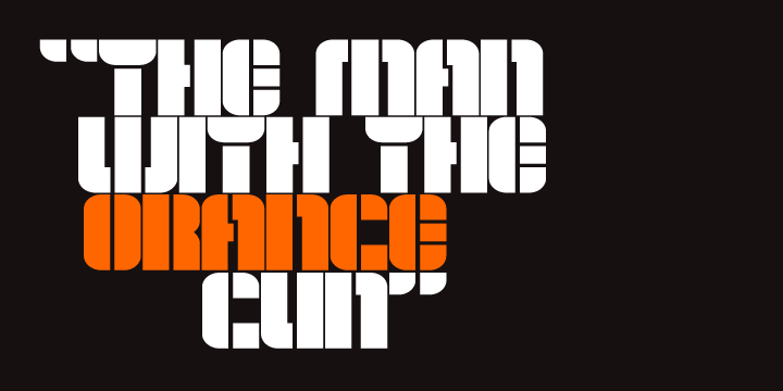 A round modular typeface inspired by British movie posters of the 1970