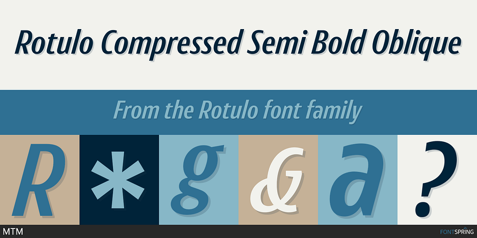 Rotulo Compressed Semi Bold Oblique Font