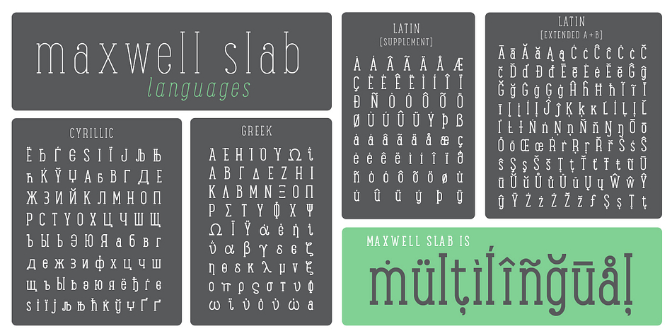 Emphasizing the popular Maxwell Slab font family.