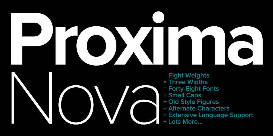 Emphasizing the favorited Proxima Nova Condensed font family.