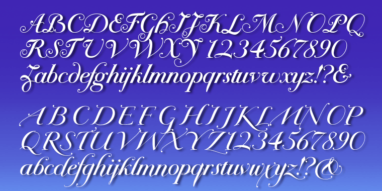 Number 2, 3, 4 and 6 have different capital letterforms. Number 5 is like 4 but with elaborate swashes.