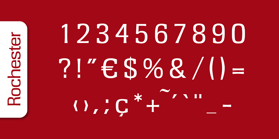 Rochester Serial font family example.