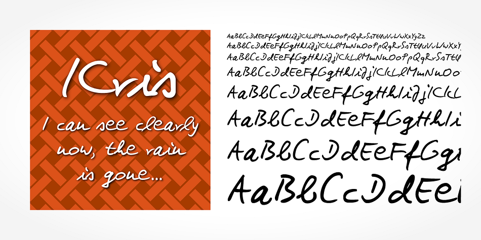 “Kris Handwriting Pro” is a beautiful typeface that mimics true handwriting closely.