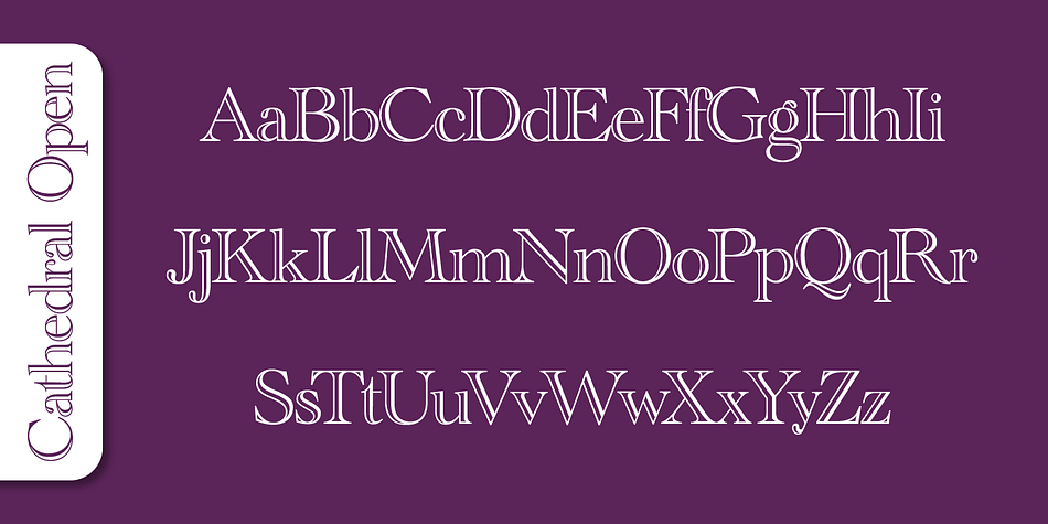 Displaying the beauty and characteristics of the Cathedral Open font family.