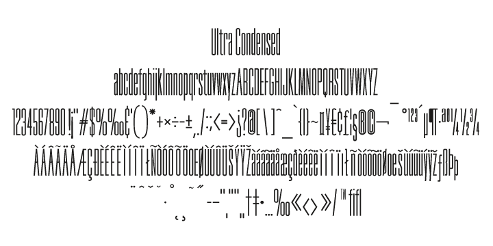 Tall Skinny Condensed does not have a full character set.