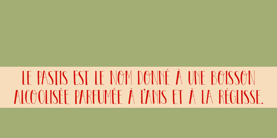 Pastis is an all caps typeface with a different set of glyphs for upper and lower case.