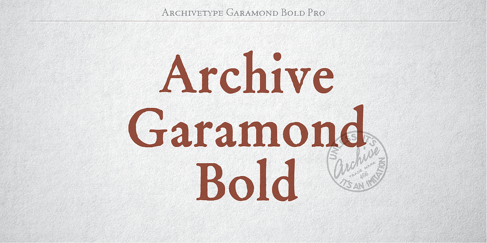 Emphasizing the popular Archive Garamond Pro font family.