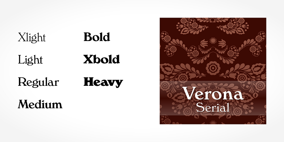 Highlighting the Verona Serial font family.